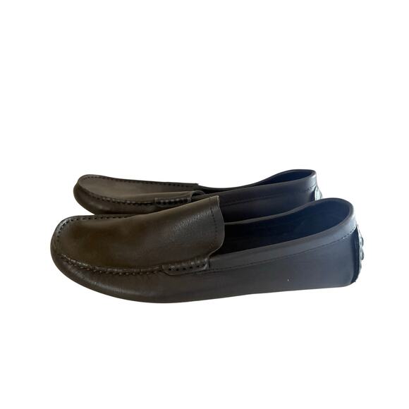 ZARA Men's Black Leather Loafers Size 42 EU 9 US Slip On Driving Moccasins - Picture 1 of 6